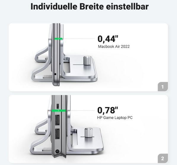 💻 UGREEN Vertikaler Aluminium Laptop Ständer für 16,99€ (statt 22€)