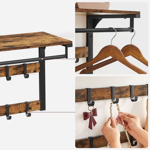 Vasagle Vintage Wandgarderobe mit Ablage für 16,99€ (statt 29€)