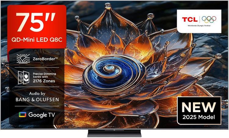 📺 TCL 75Q8C 75 QD Mini LED 4K HDR Smart Google TV mit 144Hz für 1.614€ (statt 1.939€)