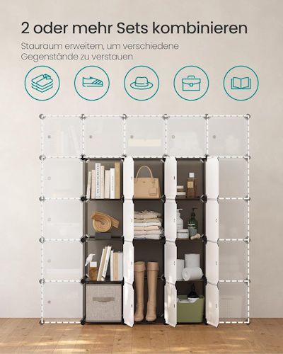🗄️🗄️ Songmics Kleiderregalsystem aus 16 Würfeln für 29,99€ (statt 45€)
