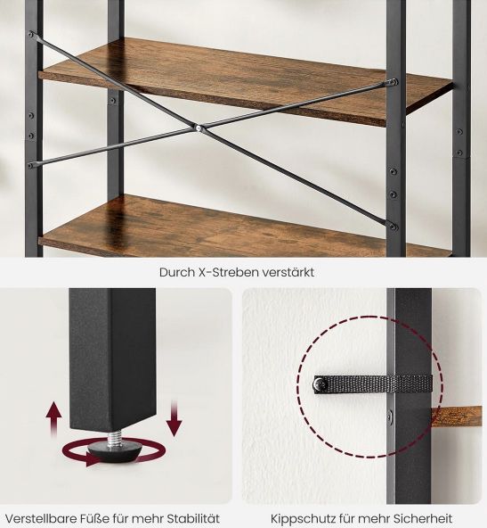 VASAGLE Standregal mit 6 Ebenen (30 x 88 x 186) für 45,99€ (statt 57€)