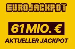 💰➡️ 61 Mio. Jackpot: 2 Eurojackpot Felder für nur 0,50€   nur für Neukunden