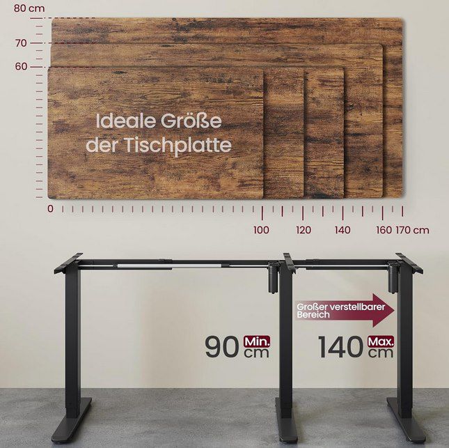 VASAGLE Höhenverstellbares Tischgestell mit 3 Höhen für 62,99€ (statt 90€)