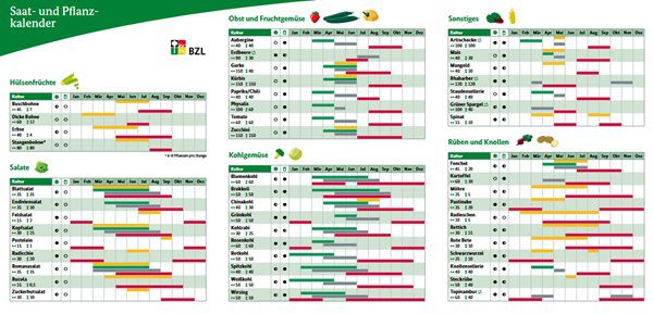 Saat  und Pflanzkalender gratis sichern