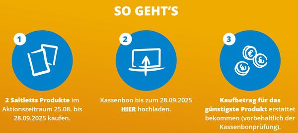Zwei Saltletts Produkte kaufen   für eines Geld zurück