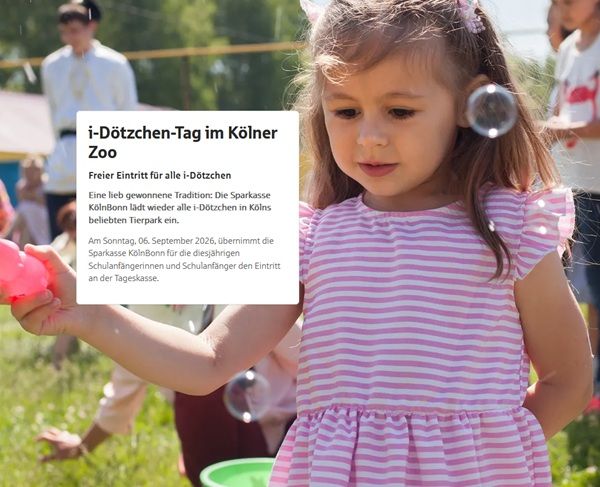🦥 Freier Eintritt für i-Dötzchen in den Kölner Zoo am 06.09.2026 🦥 Freier Eintritt für i Dötzchen in den Kölner Zoo am 06.09.2026