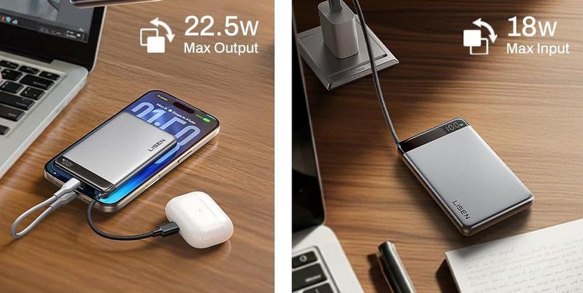 🔋 LISEN Slim Powerbank mit 10.000mAh & 22,5W für 24,99€ (statt 40€)