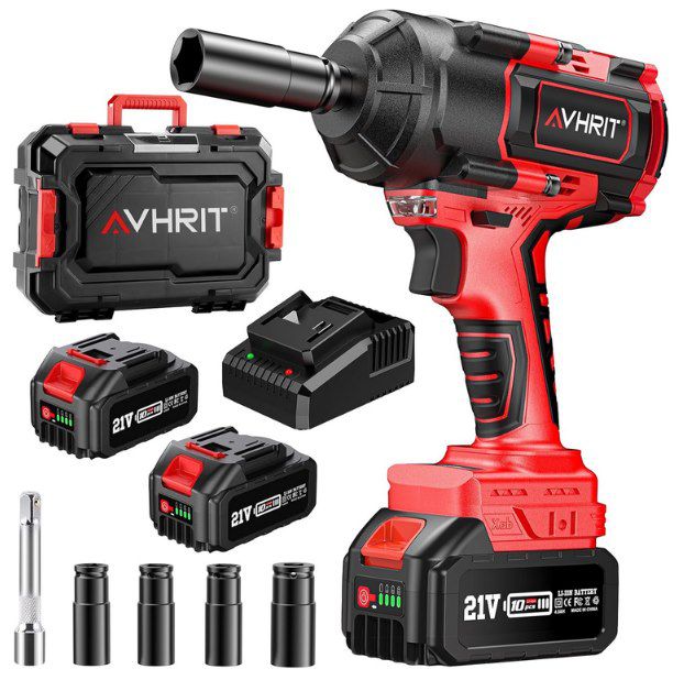 🔩 Avhrit Akku 1/2 Zoll Schlagschrauber + 2x 4.000mAh Akku für 64,99€ (statt 130€)