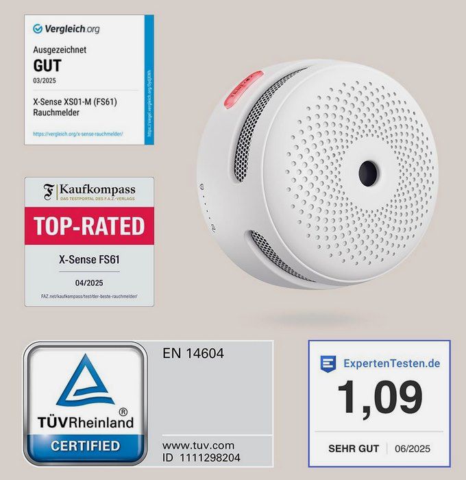 🚒 3x X Sense Smart Rauchmelder FS31 mit Basistation + 🌡️ Hygrometer für 59,99€ (statt 90€)