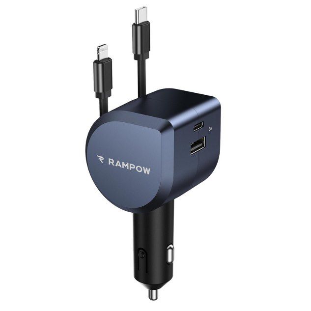 RAMPOW 100W Kfz Ladegerät mit ausziehbarem Kabel für 24,99€ (statt 40€)
