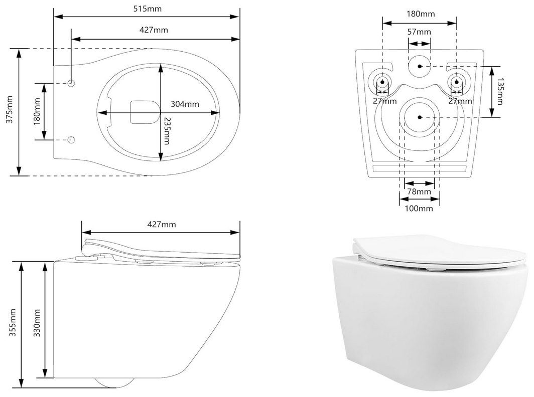 🚽 DeerValley Wand WC spülrandlos mit Absenkautomatik für 127,20€ (statt 160€)