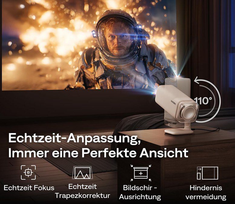 📽️ Aurzen Boom Air 1080p Mini Beamer mit Google TV für 99,99€ (statt 150€)