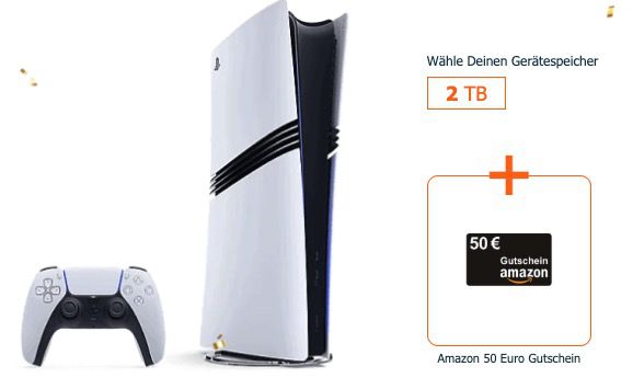 🎮 Playstation 5 Pro (2TB) für 1€ + Vodafone 50GB für 39,99€ mtl. ➡️ 100€ Bonus + 50€ Amazon