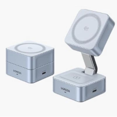 🪫👉🏻🔋 UGREEN MagFlow 2-in-1 MagSafe Qi2-Ladegerät mit 25W für 49,99€ (statt 60€)