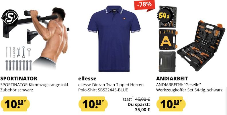 👕⚽️ SportSpar: Fixpreis Sale   Alles nur 10€ zzgl. VSK + 5€ Gutschein