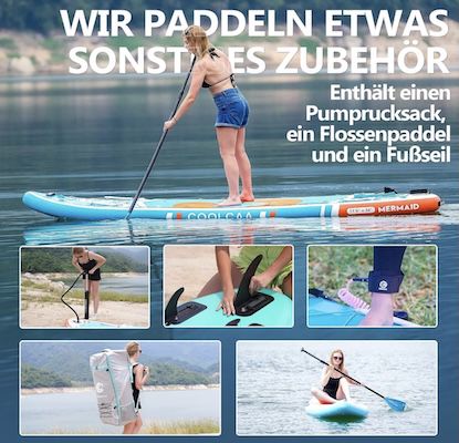 🏄‍♂️ COOLCAA SUP Board mit 210kg Tragkraft für 214€ (statt 320€)