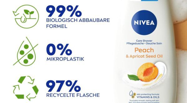 🍑 NIVEA Peach & Apricot Seed Oil Pflegedusche ab 1,52€ (statt 6€)