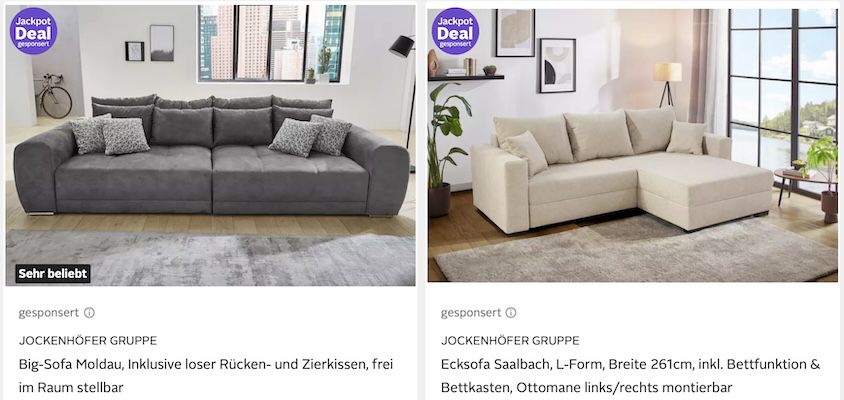 🛋️🛌🤑 OTTO: 20% Extra auf Sofas & Betten von Jockenhöfer z.B. Boxspringbett Movie Star für 1.280€ (statt 1.590€)