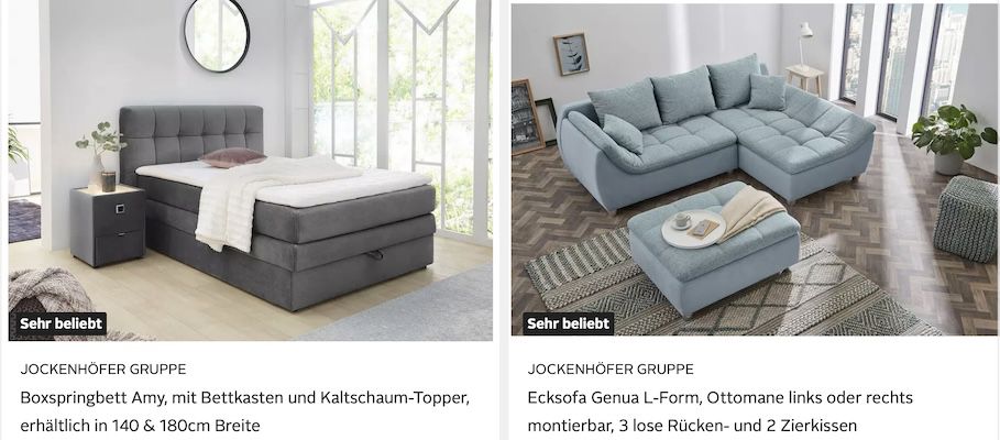🛋️🛌🤑 OTTO: 20% Extra auf Sofas & Betten von Jockenhöfer z.B. Boxspringbett Movie Star für 1.280€ (statt 1.590€)