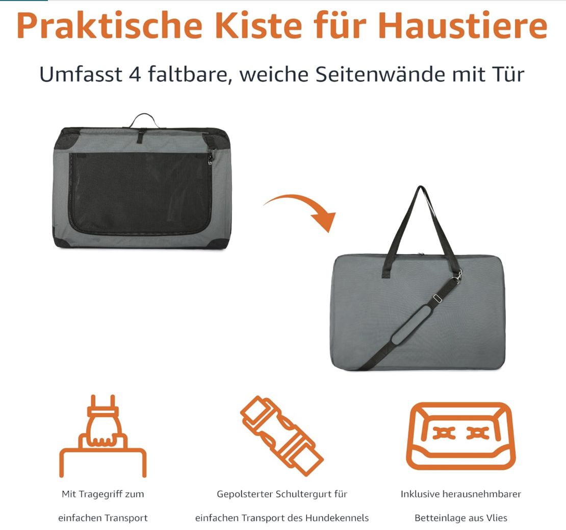 🐶 Amazon Basics Tragbarer & faltbarer Reisezwinger in Größe L für 45,80€ (statt 55€)