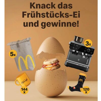 🍟 McDonalds Knack das Frühstücks Ei App Gewinnspiel ➡️ täglich mitspielen möglich