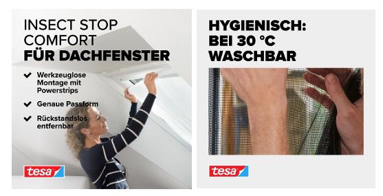 🏠 TESA Insect Stop Comfort Fliegengitter 🪰 für Dachfenster für 9,75€ (statt 19€)