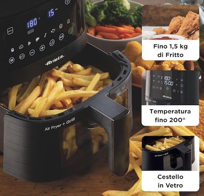 🍕 Ariete 4633 Heißluftfritteuse mit 4L & 1400 W für 40€ (statt 77€)