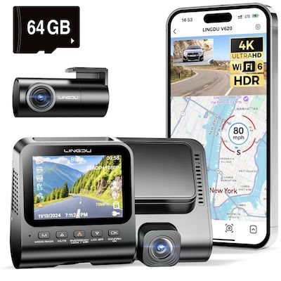 LINGDU Dashcam mit 2,4″ IPS-Bildschirm & 64GB SD Karte für 59,99€ (statt 120€)