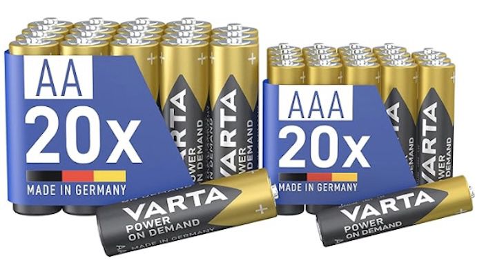 🇩🇪🔋 40er Mischpack VARTA Batterien in AA & AAA ab 15,33€ (statt 19€)