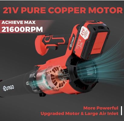 🌬️🍂 OUTIGO Elektrischer Laubbläser mit 2x 4.5Ah Akkus und Ladegerät für 69,99€ (statt 90€)