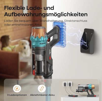 🧹 ElecKeys K10 Akku Staubsauger mit 45 dB & bis 65 Min. Laufzeit für 150€ (statt 200€)