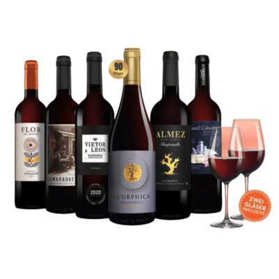 🍷 Vinos Sommer Rotwein Paket mit 6 Flaschen ab 29,99€ – 2 Schott Zwiesel Weingläser gratis