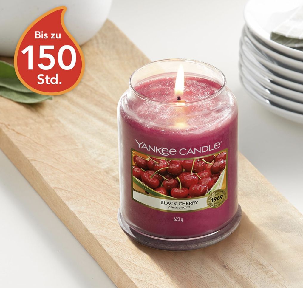 623g Yankee Candle Black Cherry Duftkerze im Glas für 23,17€ (statt 27€)