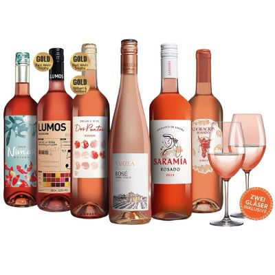 🍷 Vinos Rosado Paket mit 6 Flaschen 🍇 inkl. 2x Schott Zwiesel ab 25,99€ (statt 56€)
