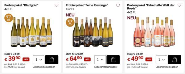 đ· Weinpakete ohne Versandkosten đ z.B. Primitivo-Vielfalt 8 Flaschen fĂŒr 49,90⏠(statt 105âŹ) đ· Weinpakete ohne Versandkosten đ z.B. Primitivo Vielfalt 8 Flaschen fĂŒr 49,90⏠(statt 105âŹ)