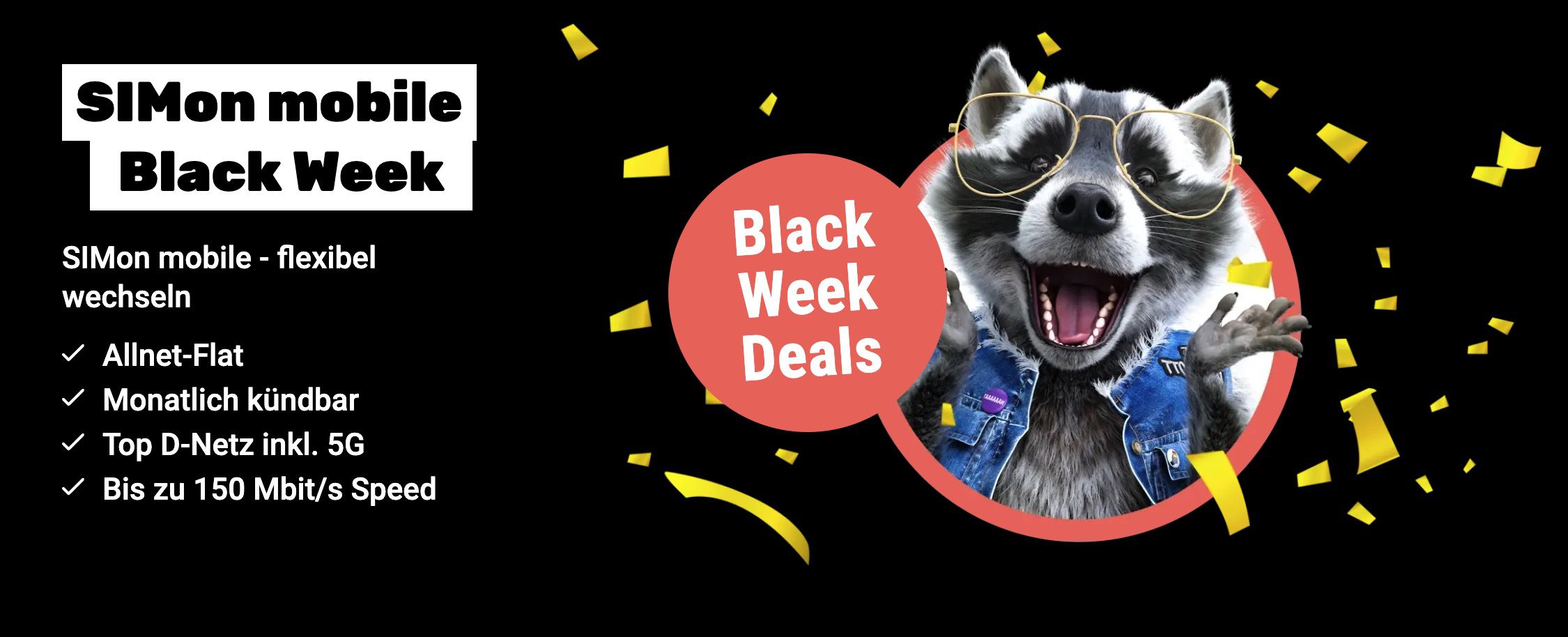 🔥 SIMon mobile Black Week: Vodafone Allnet Flat inkl. 100GB 5G für 9,99€ mtl.   monatlich kündbar