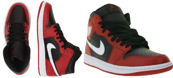 👟 Nike Air Jordan 1 Mid Herren Sneaker Rot Schwarz 🏀 für 70€ (statt 112€)