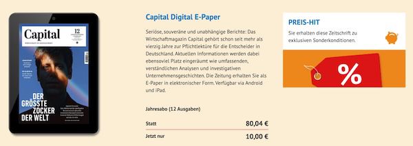 💰12 Ausgaben Capital Abo als e-Paper ⚡ direkt nur 10€ (statt 80€) 💰12 Ausgaben Capital Abo als e Paper ⚡ direkt nur 10€ (statt 80€)