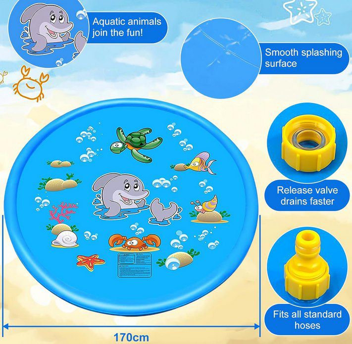 💦 Wasserspielmatte (170cm) mit Sprinkler für 7,97€ (statt 14€)