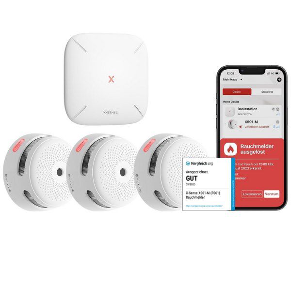 🚒 3x X-Sense Smart Rauchmelder FS31 mit Basistation + 🌡️ Hygrometer für 59,99€ (statt 90€)