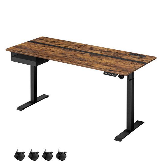 📋 VASAGLE höhenverstellbarer Schreibtisch (160 x 70cm) mit Steckdosen für 134,99€ (statt 200€)