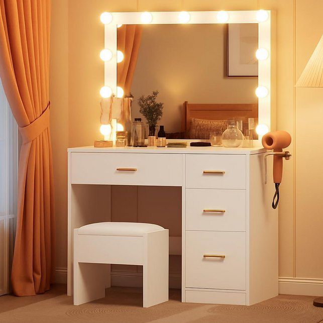 🪞 YITAHOME Schminktisch mit Spiegel + Hocker für 119,99€ (statt 150€)