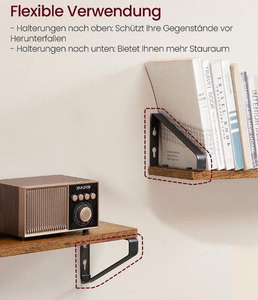 3x VASAGLE Wandregal im Industrie Look für 14,99€ (statt 22€)