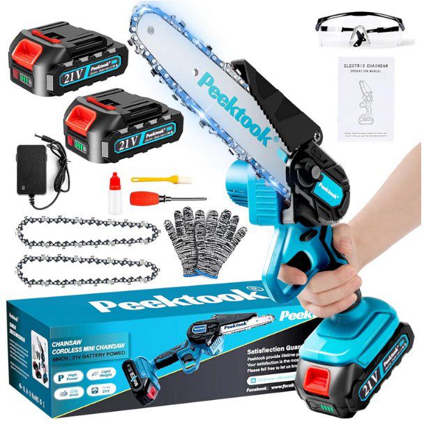 🪚 Peektook Mini 21V Kettensäge + 2x 2.000mAh Akku für 39,99€ (statt 70€)