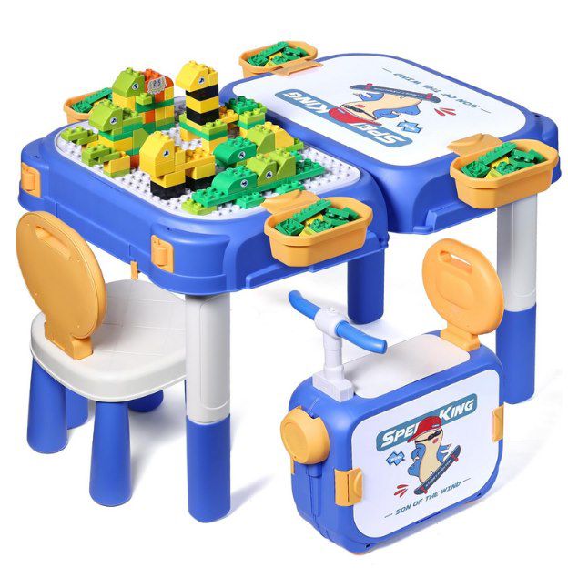 🧒 Fygurso Kindertisch mit Stuhl + 90 große Bausteine für 24,99€ (statt 50€)