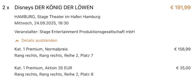 🔥 Crazy 🤯 König der Löwen Musical jedes 2. Ticket ab nur 25€ ➡️ Kat. 1 Premium nur 35€