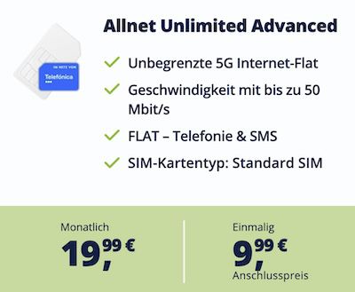📲 Unlimited Mobile 🔥 unlimitiertes Datenvolumen inkl. Allnet Flat ab 14,99€ mtl.