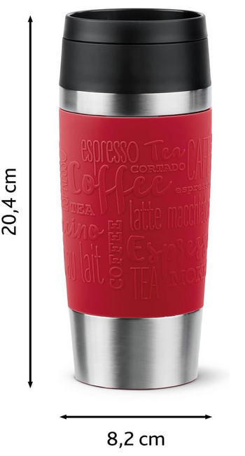 Emsa N20204 roter Edelstahl Isolierbecher 360ml für 11,99€ (statt 21€)