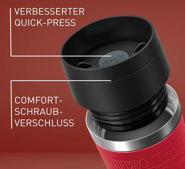 Emsa N20204 roter Edelstahl Isolierbecher 360ml für 11,99€ (statt 21€)