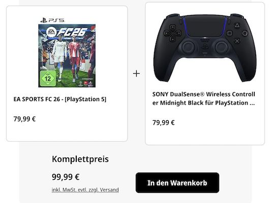 🎮 EA Sports FC 26 (PlayStation 5) + DualSense Controller für 99,99€ (statt 134€)